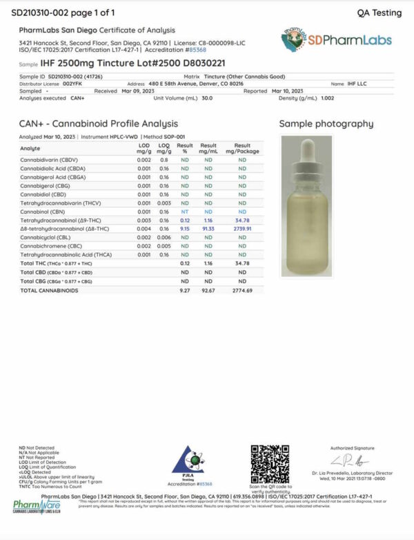Delta 8-THC 30ml Tincture - Image 3